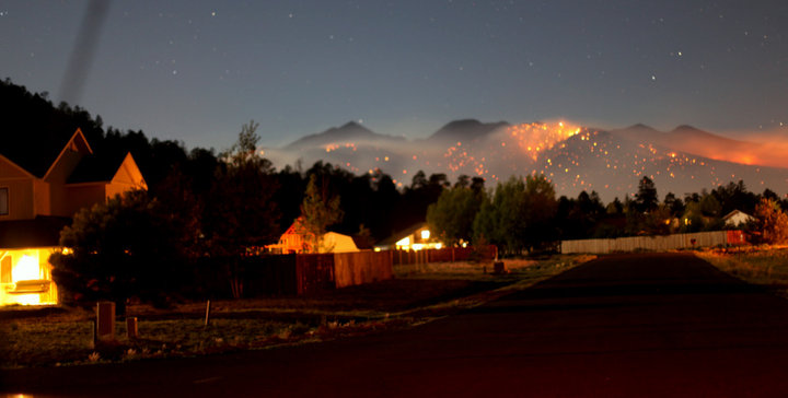 Schultz Fire by night